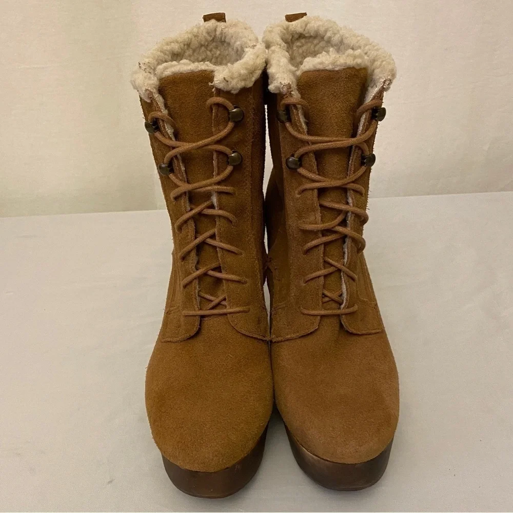 Ralph Lauren Denim & Supply Carsyn Women’s Boots Size 7.5 Suede Chunky Heel Shoe